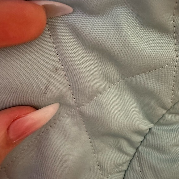 BURBERRY LONDON Quilted Mint Green Tiffany Blue Nova Check Lined Jacket Size XS - Picture 8 of 12